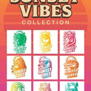 Sunset Vibes Animal Vector Design Collection (SVG, PNG, PDF)