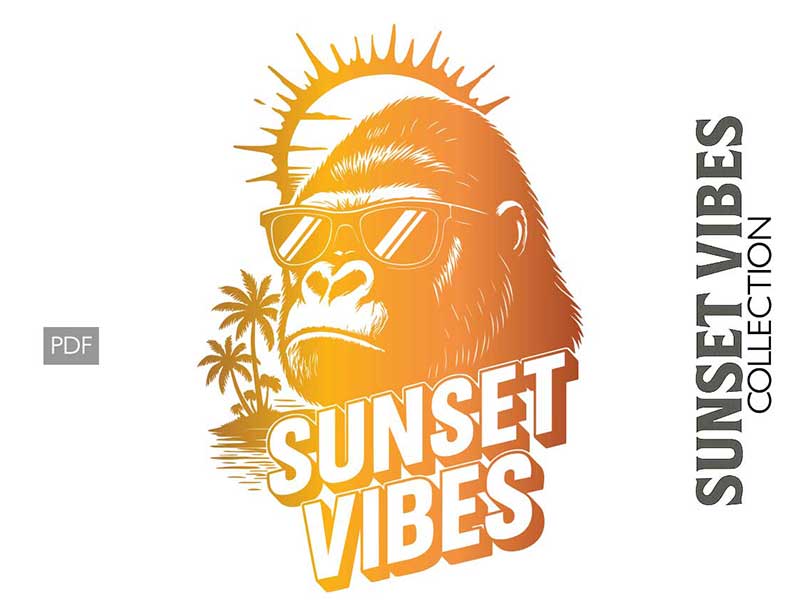 Sunset Vibes Animal Vector Design Collection (SVG, PNG, PDF) - Image 2